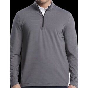 Ben Hogan Men’s Feeder Stripe Golf Mock Neck BLACK Quarter Zip 3XL 48-50 NEW